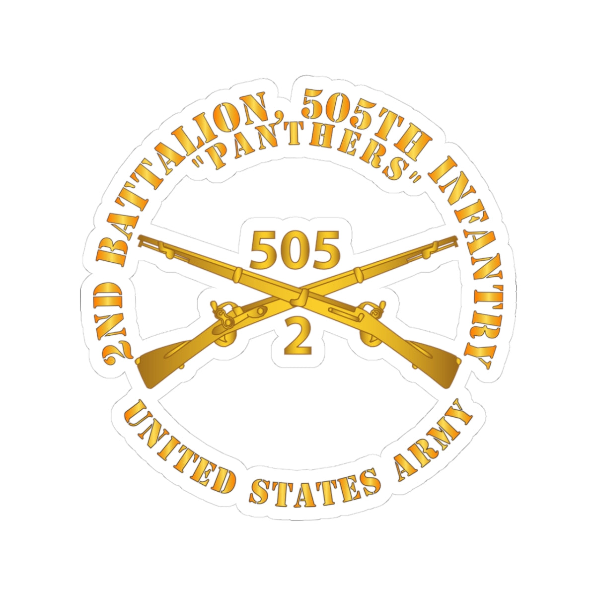 Kiss-Cut Stickers - Army -  2nd Bn, 505th Infantry Regiment - PANTHERS - Branch X 300