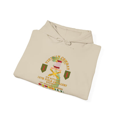 Unisex Heavy Blend™ Hooded Sweatshirt - Army - Vietnam Combat Vet - 6th Bn 15th Artillery - 1st Infantry Div w105mm