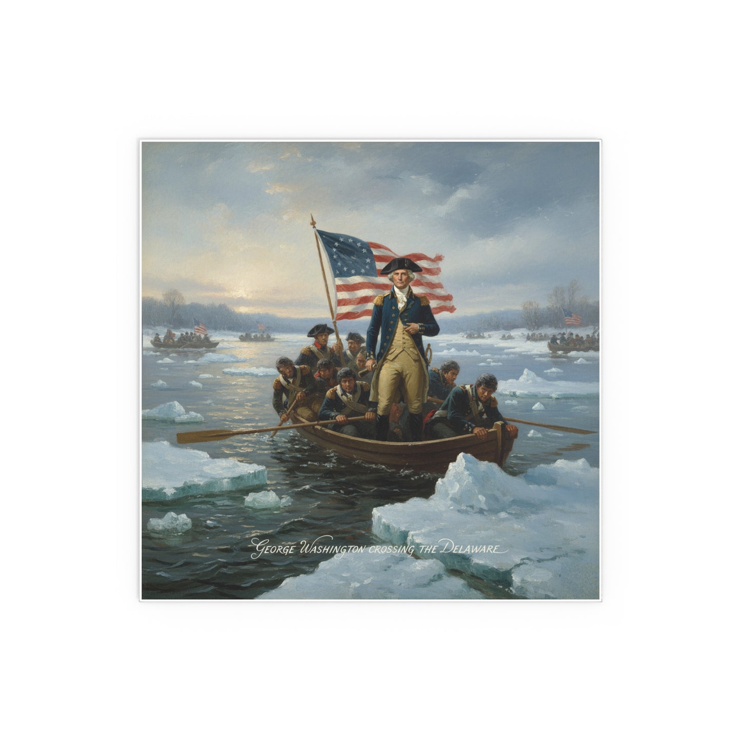 Indoor and Outdoor Silk Posters - Washington Crossing the Delaware duing the Revolutionary War