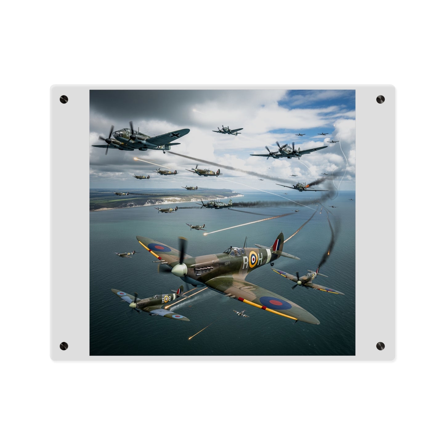 Acrylic Wall Art Panel - British and German aircraft during the Battle of Britain