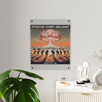 Acrylic Wall Art Panel - Atomic Testing in Nevada Desert Operation Fury - Toward the attack