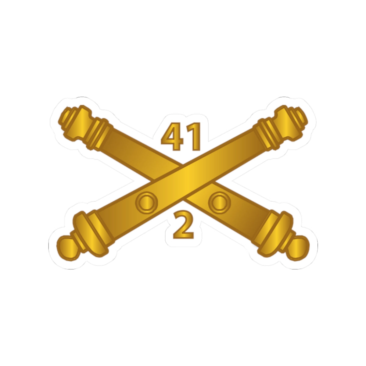 Kiss-Cut Stickers - Army - 2nd Bn 41st Artillery  w Branch X 300
