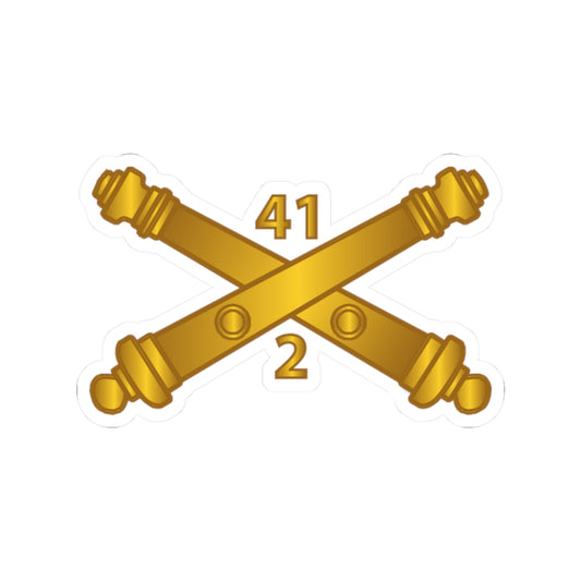 Kiss-Cut Stickers - Army - 2nd Bn 41st Artillery  w Branch X 300
