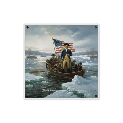 Acrylic Wall Art Panel - Washington Crossing the Delaware duing the Revolutionary War