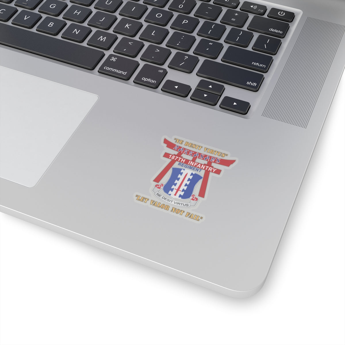 Kiss-Cut Stickers - Army - 187th Infantry Regiment - Torii, Rakkasans, Let Valor Not Fail, English, Latin