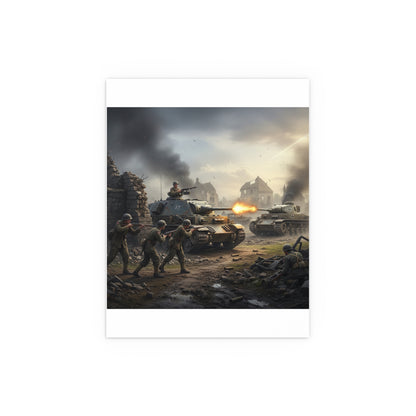 Indoor and Outdoor Silk Posters - Tank Destroyer - M10 Wolverine vs German Panzer Tank