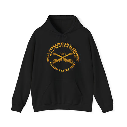 Unisex Heavy Blend™ Hooded Sweatshirt - Army - 1st Squadron, 303rd Armored Cavalry Regiment Branch - Always Ready and Fearless - US Army X 300