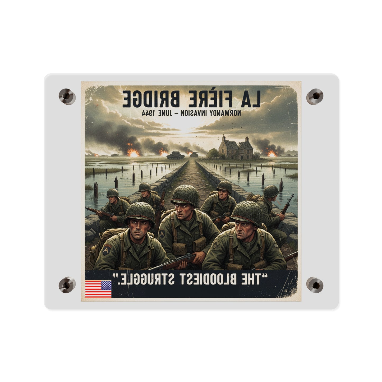 Acrylic Wall Art Panel - 82nd Airborne at the La Fière Bridge