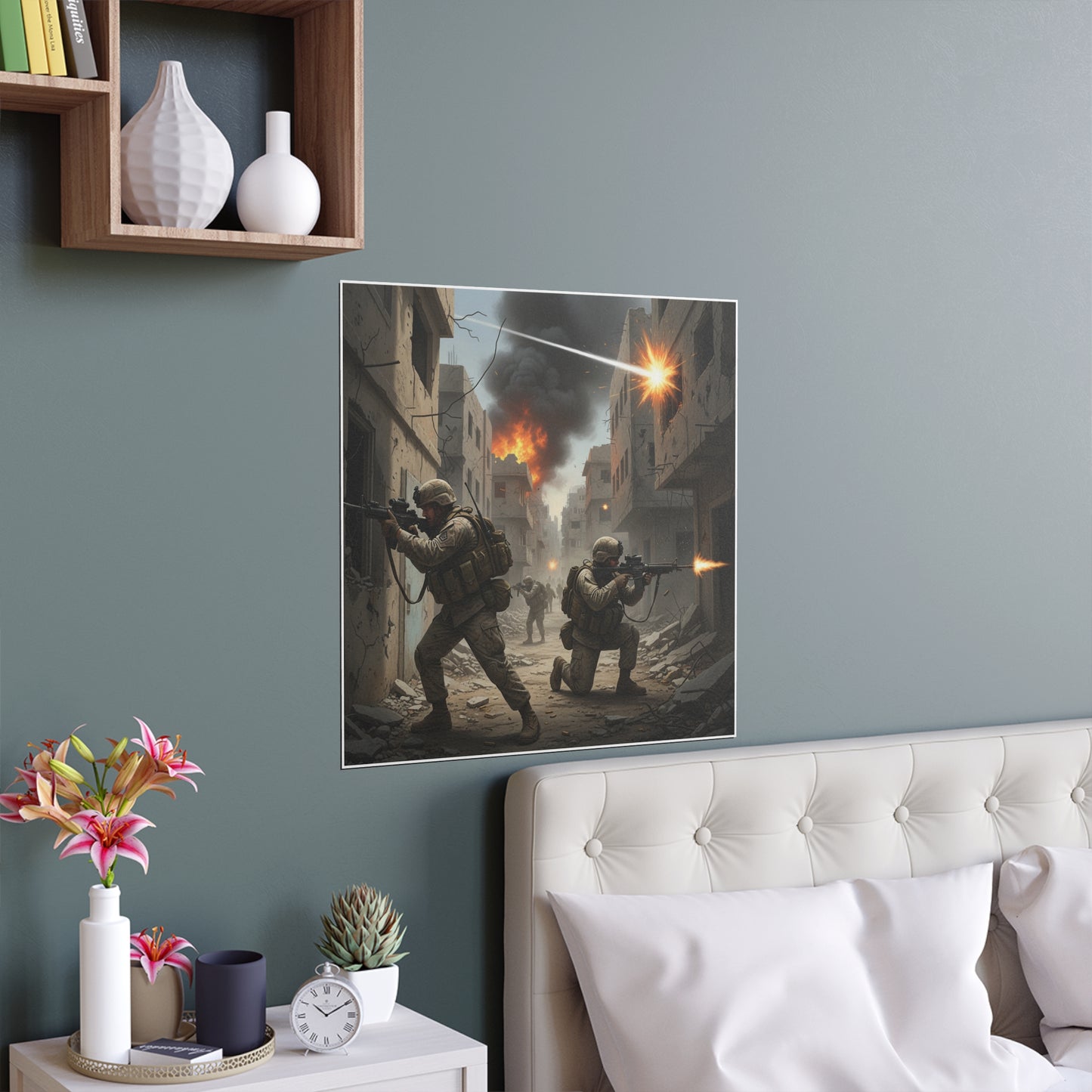 Indoor and Outdoor Silk Posters - Marines in  the 2nd Battle of Fallujah