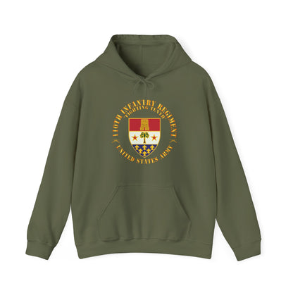 Unisex Heavy Blend™ Hooded Sweatshirt - Army - 110th Infantry Regiment - Fighting Tenth - DUI - w Rgt Sep X 300