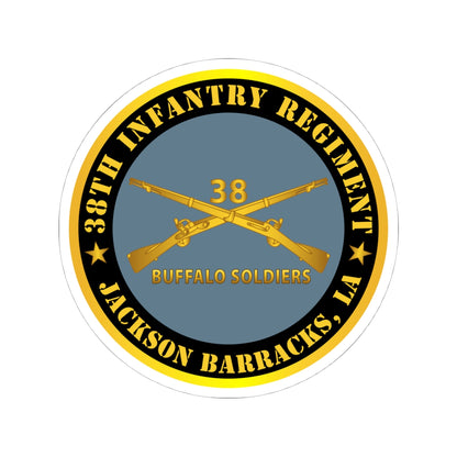 Kiss-Cut Stickers - Army - 38th Infantry Regiment - Buffalo Soldiers - Jackson Barracks, LA w Inf Branch