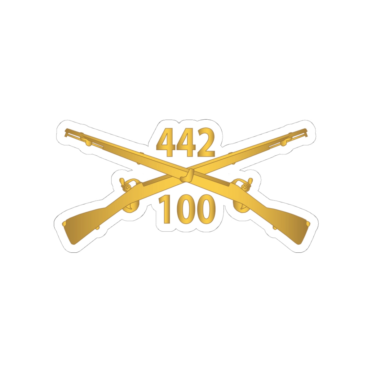 Kiss-Cut Stickers - Army - 100th Infantry Battalion, 442nd Infantry Regiment - wo Txt w Br X 300
