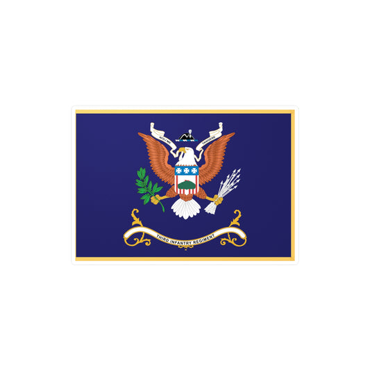 Kiss-Cut Vinyl Decals - Army - Regimental Colors - 3rd Infantry Regiment  - NOLI ME TANGERE - Flag w Fringe X 300