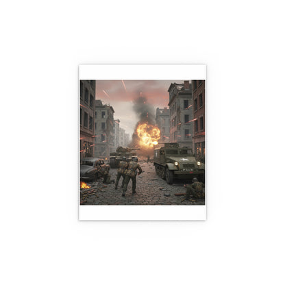 Indoor and Outdoor Silk Posters - M3A1 - 9th Armor Division Attack - WWII