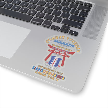 Kiss-Cut Stickers - Army - Combat Veteran - 187th Infantry Regiment - Torii, Rakkasans, Let Valor Not Fail, English, Latin w CIB w WWII PAC SVC