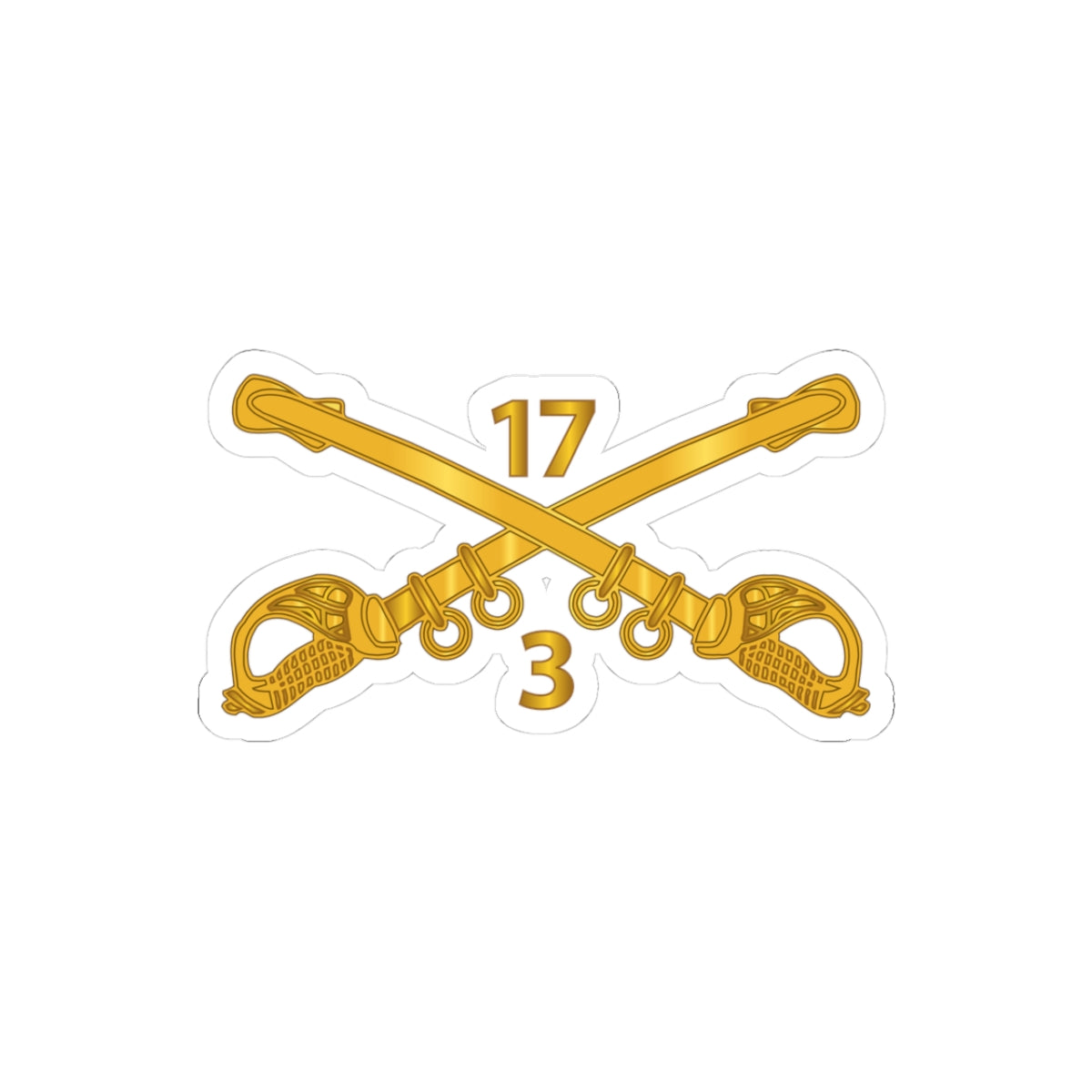 Kiss-Cut Stickers - Army - 3rd Squadron 17th Cavalry Regiment Branch wo Txt