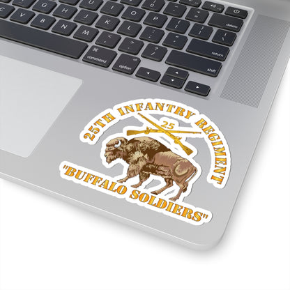 Kiss-Cut Stickers - Army - 25th Infantry Regiment - Buffalo Soldiers w 25th Inf Branch Insignia