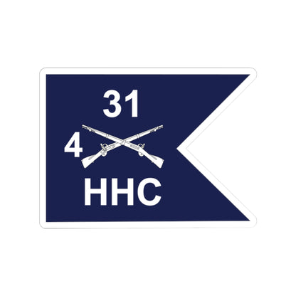 Kiss-Cut Stickers - Army - HHC,  4th Battalion, 31st Infantry Regiment - Guidon X 300