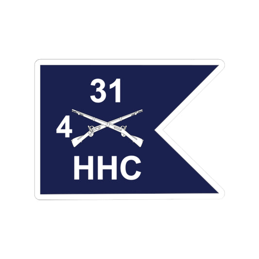 Kiss-Cut Stickers - Army - HHC,  4th Battalion, 31st Infantry Regiment - Guidon X 300