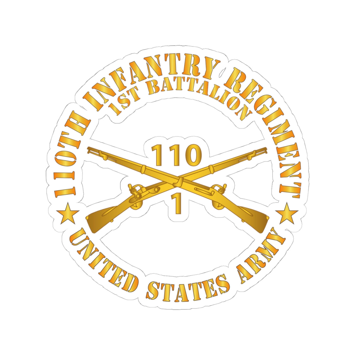 Kiss-Cut Stickers - Army - 1st Battalion, 110th Infantry Regiment - Br  X 300