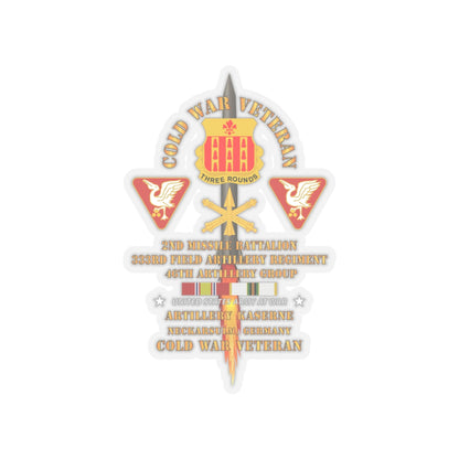 Kiss-Cut Stickers - Army - Cold War Vet - 2nd Missile Bn, 333rd Artillery 46th Artillery Group - Germany - Firing Missile  w COLD SVC