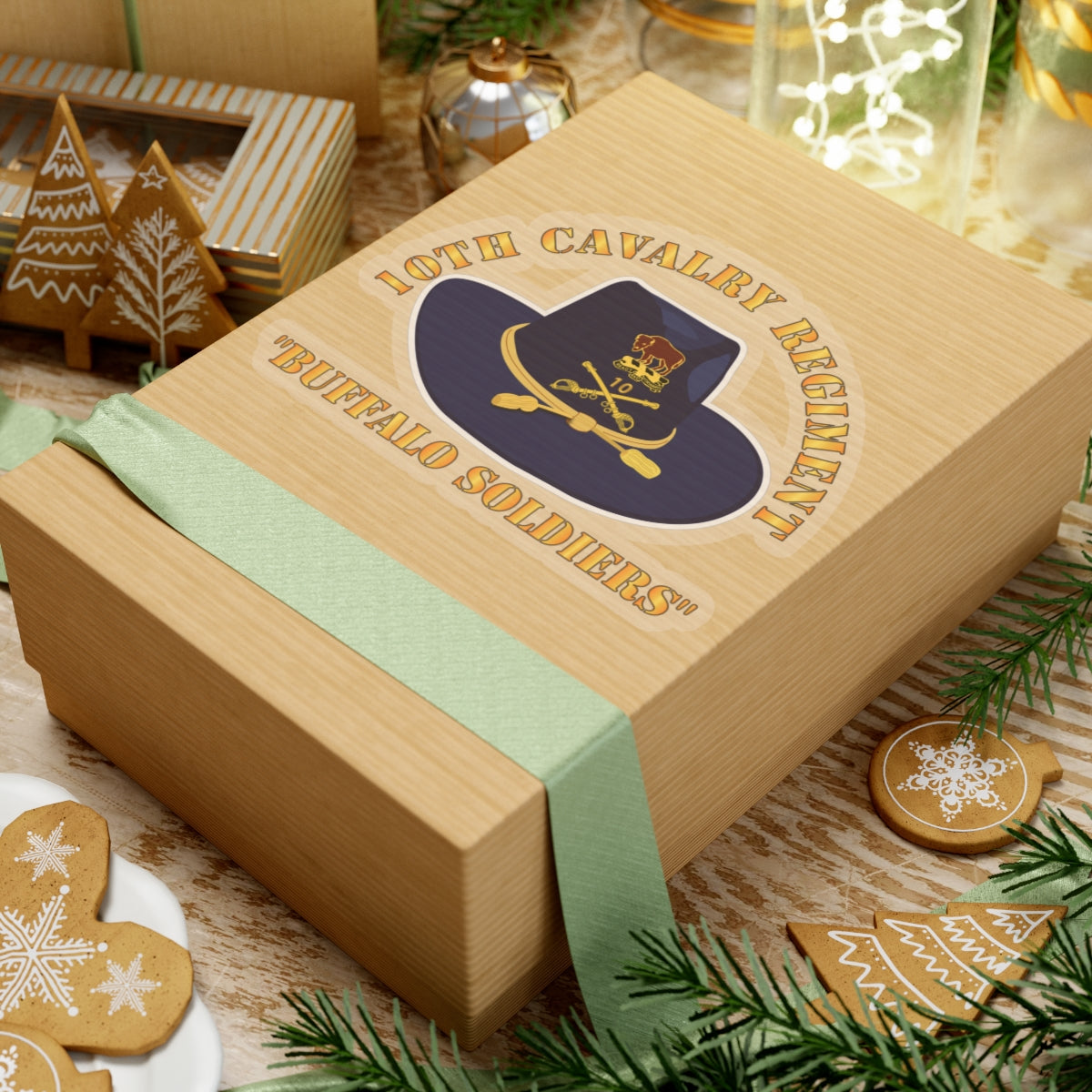 Kiss-Cut Stickers - Army - 10th Cavalry Regiment w Cav Hat - Buffalo Soldiers