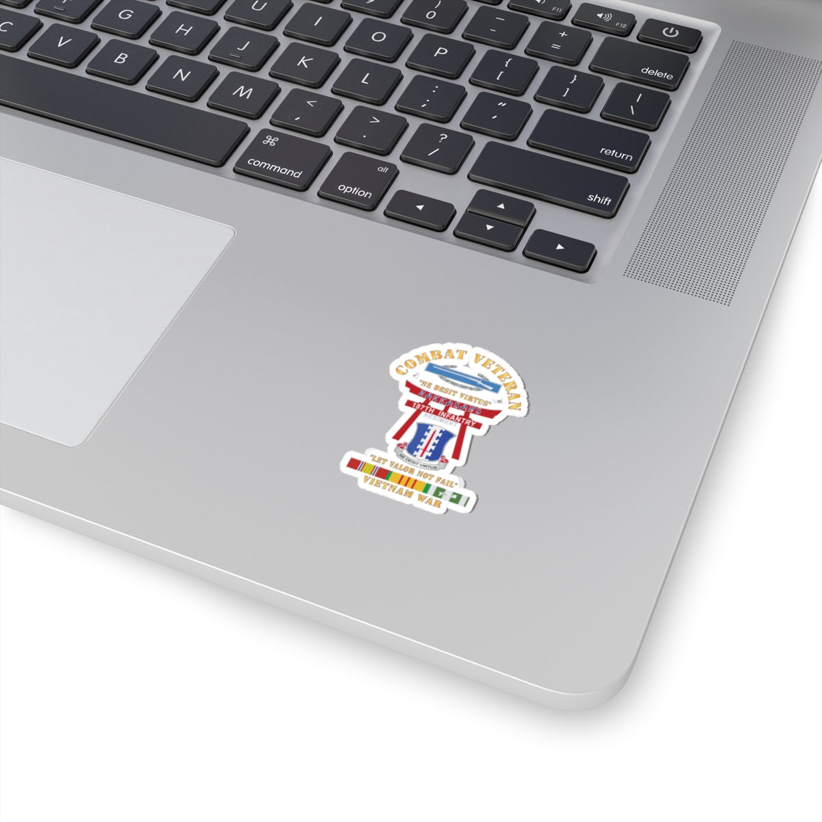 Kiss-Cut Stickers - Army - Combat Veteran - 187th Infantry Regiment - Torii, Rakkasans, Let Valor Not Fail, English, Latin w CIB w VN SVC X 300
