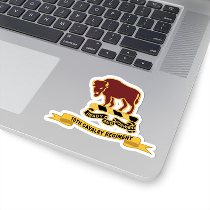 Kiss-Cut Stickers - Army  - 10th Cavalry Regiment w Ribbon X 300