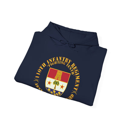 Unisex Heavy Blend™ Hooded Sweatshirt - Army - 110th Infantry Regiment - Fighting Tenth - DUI - ARNG w Rgt Sep X 300