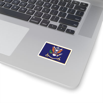 Kiss-Cut Stickers - Army - Regimental Colors - 71st Infantry Regiment  - PREPARED TO GUARD Flag w Fringe X 300