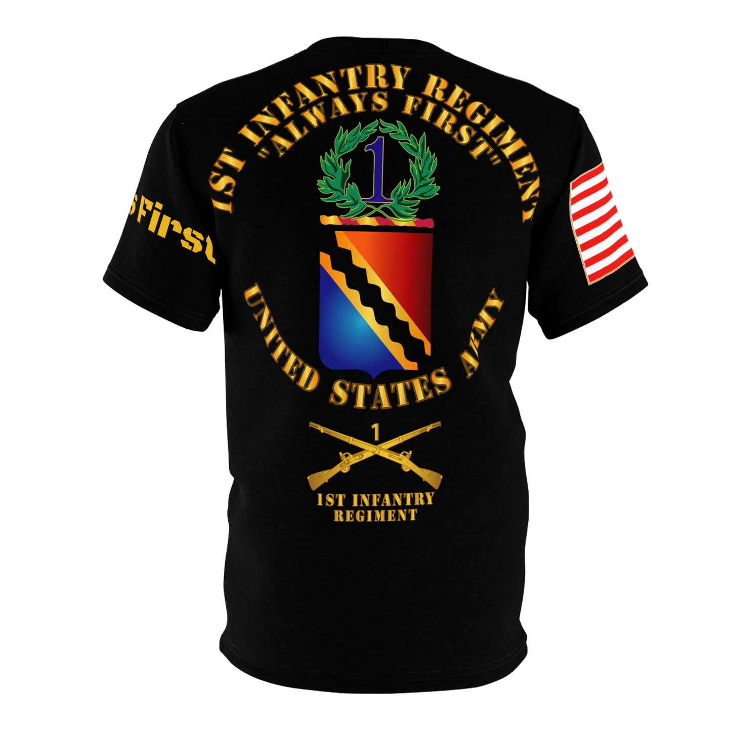 AOP - Army - 1st Infantry Regiment - DUI Front - Coat of Arms - Back with Battalions - L/R Sleeves