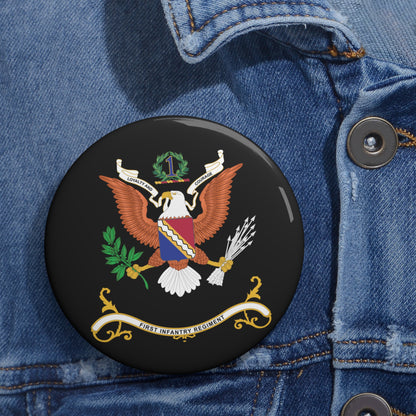 Custom Pin Buttons - Regimental Colors  - 1st Infantry Regiment  X 300