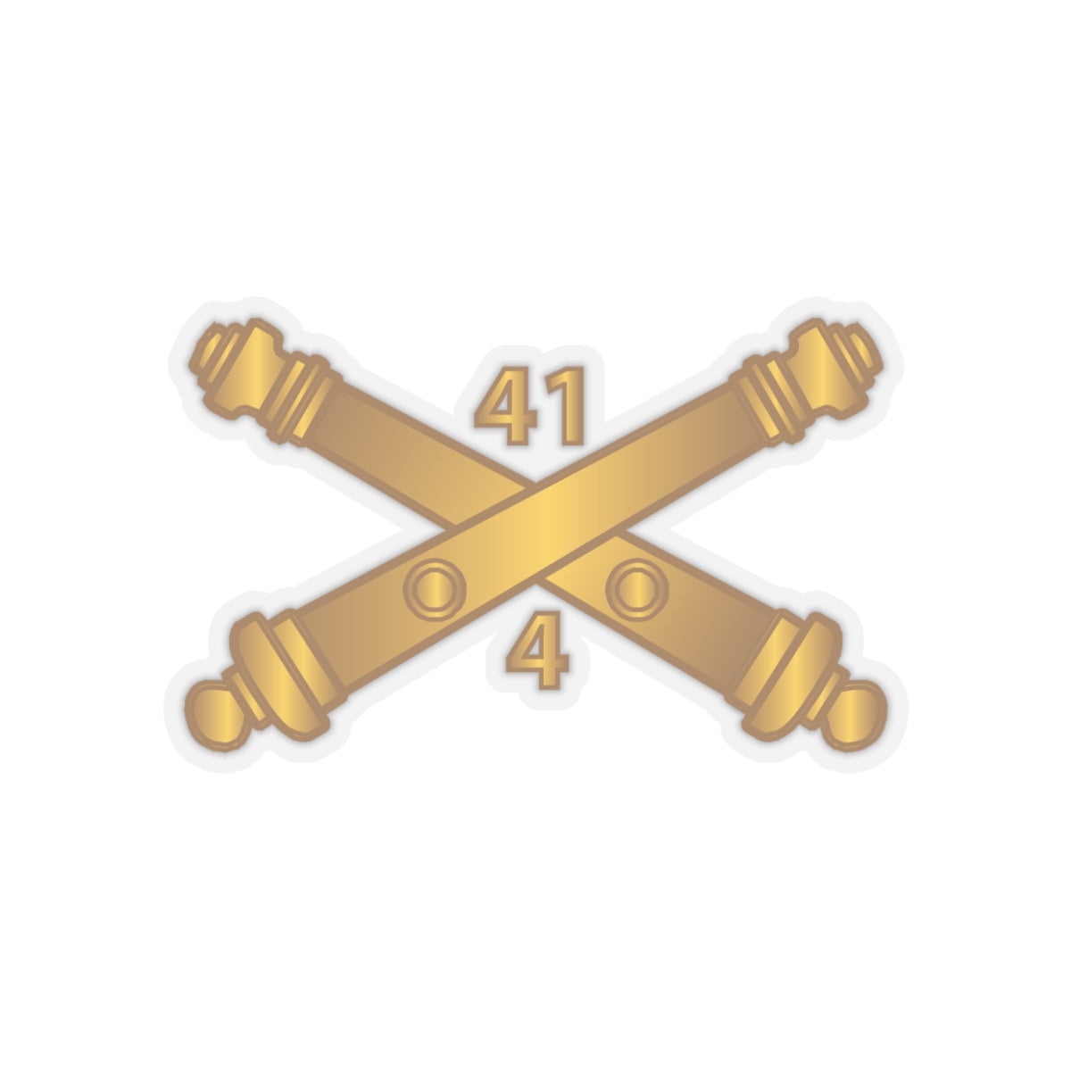 Kiss-Cut Stickers - Army - 4th Bn 41st Artillery  w Branch X 300