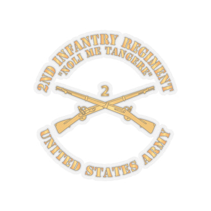 Kiss-Cut Stickers - Army - 2nd  Infantry Regiment Branch - Noli Me Tangere - US Army