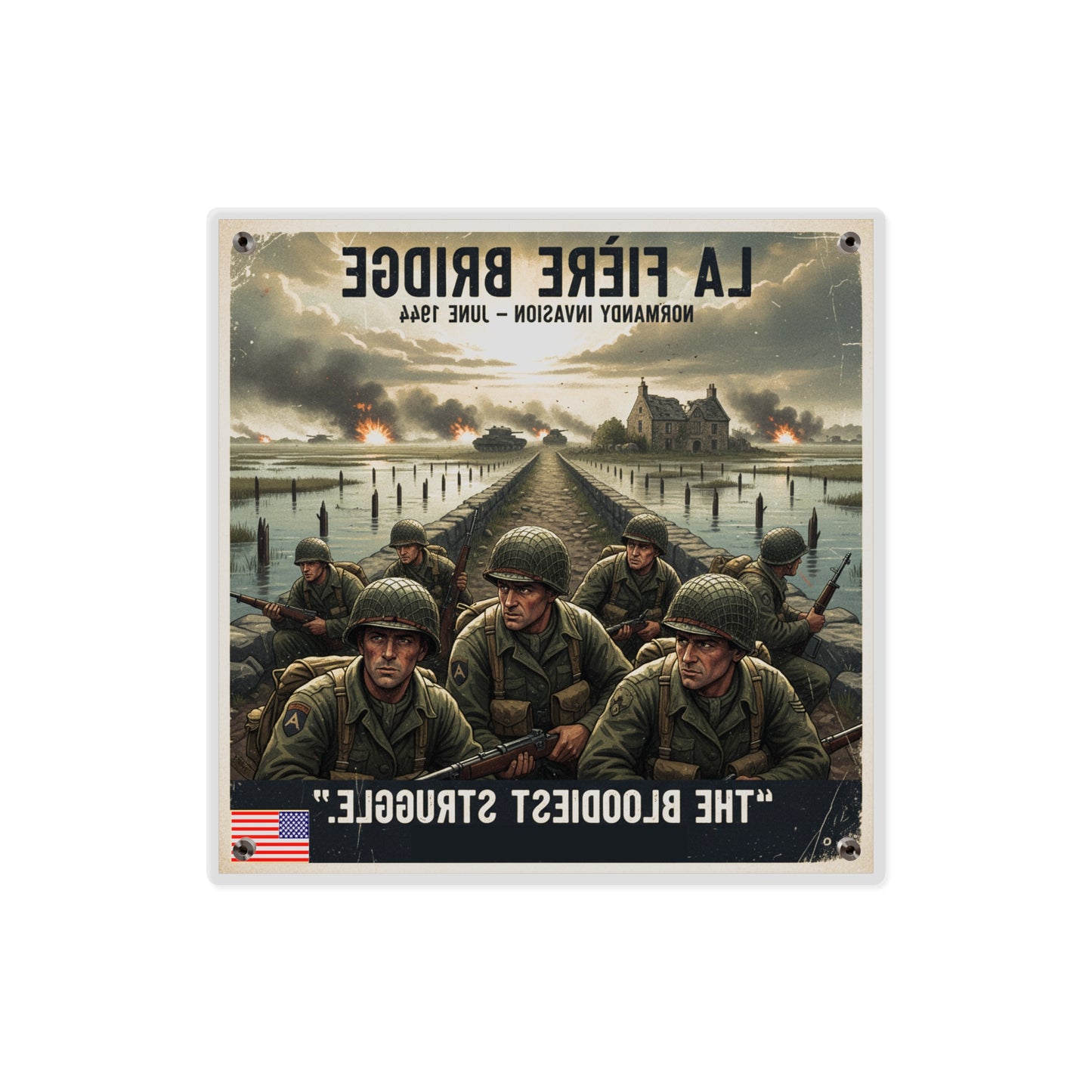 Acrylic Wall Art Panel - 82nd Airborne at the La Fière Bridge