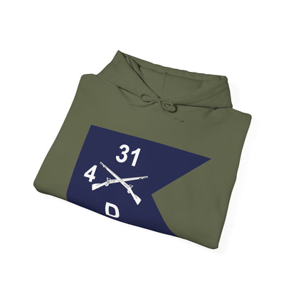 Unisex Heavy Blend™ Hooded Sweatshirt - Army - Delta Company, 4th Battalion, 31st Infantry Regiment - Guidon X 300