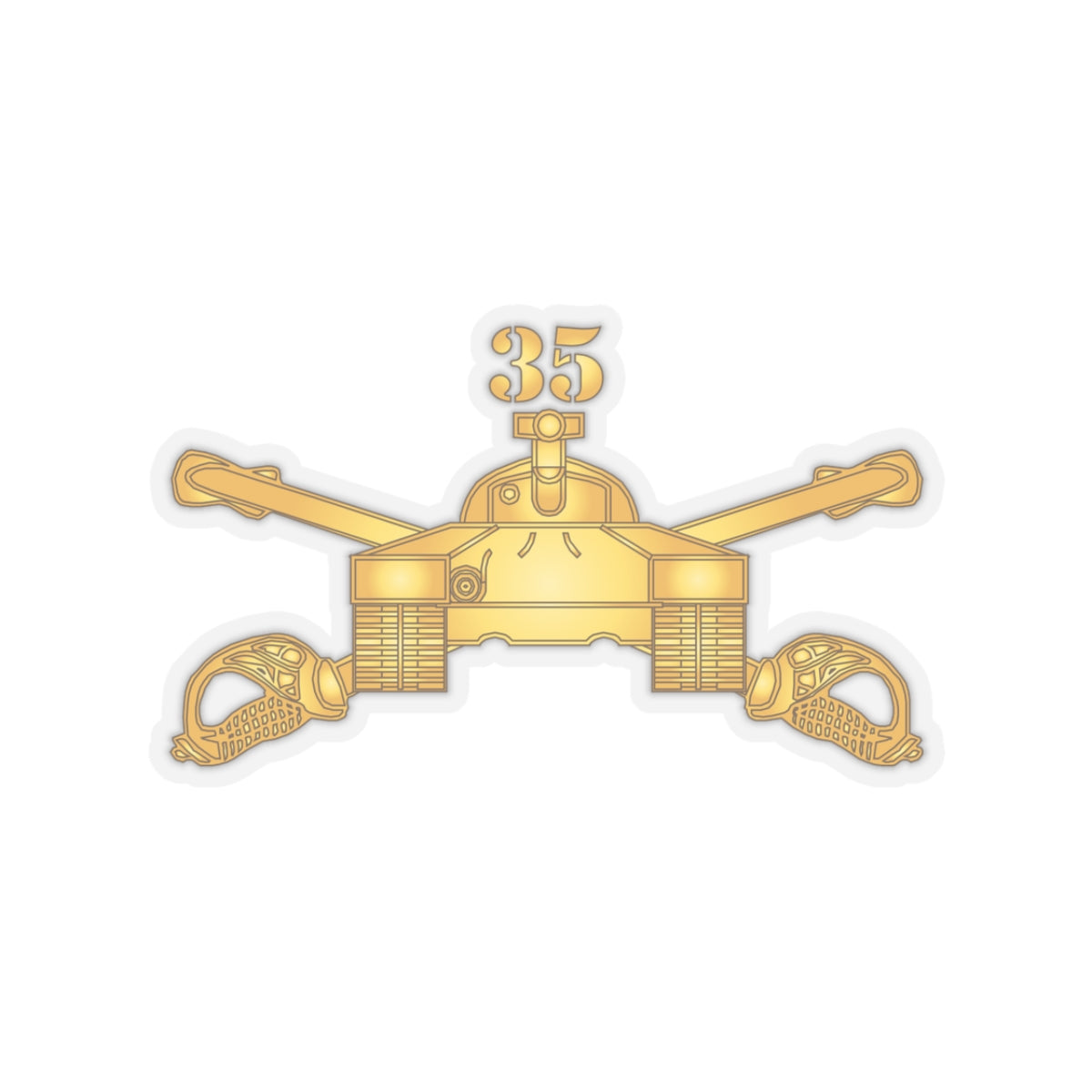 Kiss-Cut Stickers - Army -  35th Armor - Armor Branch wo Txt X 300