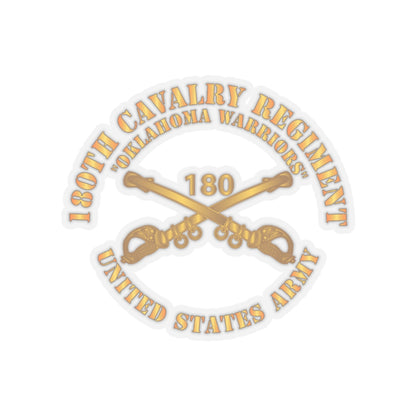 Kiss-Cut Stickers - Army - 180th Cavalry Regiment Branch - Oklahoma Warriors - US Army X 300