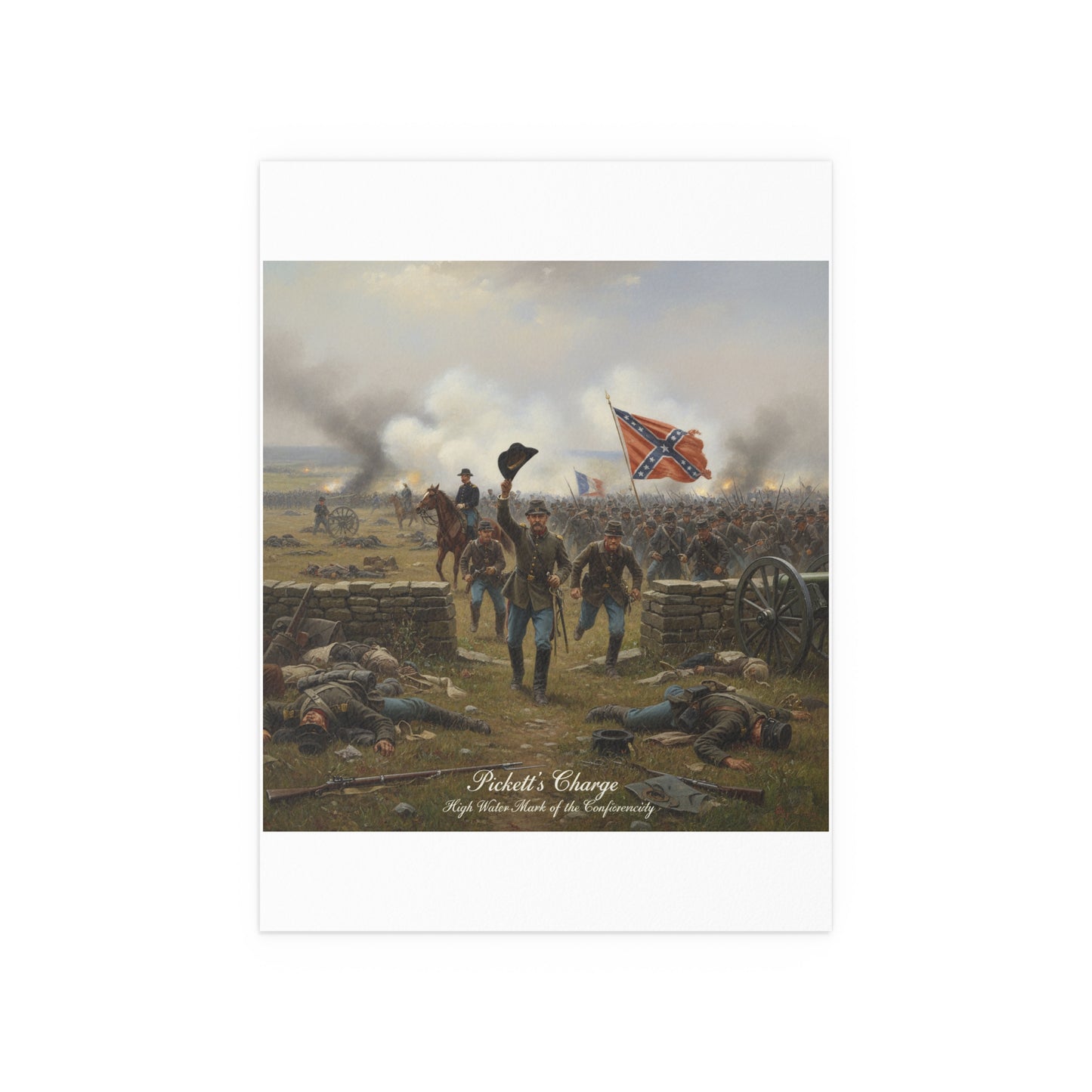 Indoor and Outdoor Silk Posters - Picketts Charge with Hat