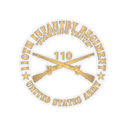 Kiss-Cut Stickers - Army - 110th Infantry Regiment - Fighting Tenth - Br X 300