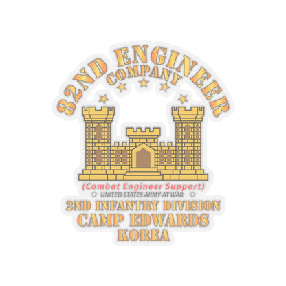 Kiss-Cut Stickers - Army - 82nd Engineer Company  - Camp Edwards -  Korea