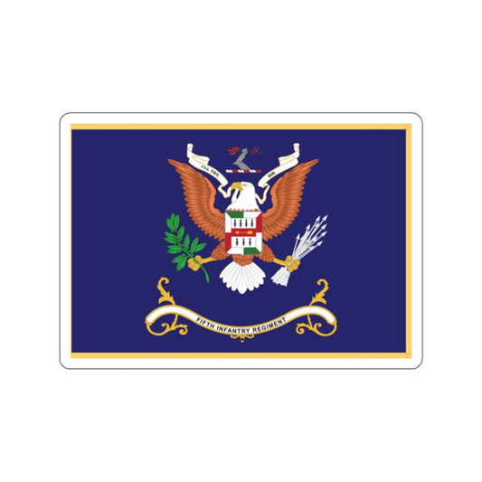 Kiss-Cut Stickers - Army - Regimental Colors - 5th Infantry Regiment  - I'LL TRY, SIR - Flag w Fringe X 300