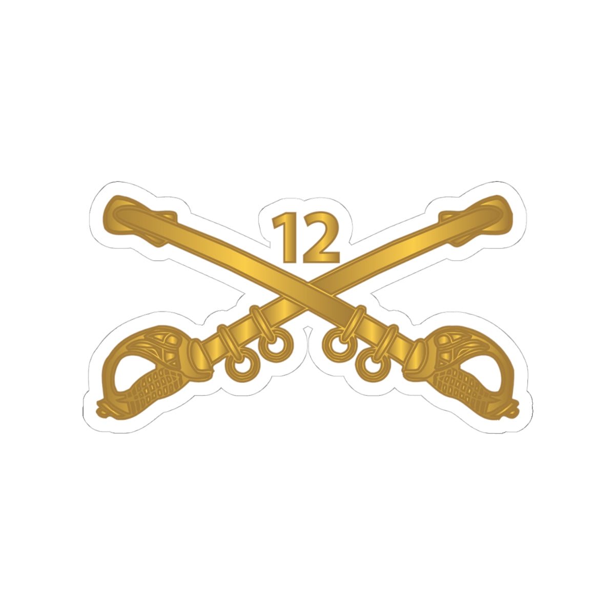 Kiss-Cut Stickers - Army - 12th Cavalry Branch wo Txt X 300