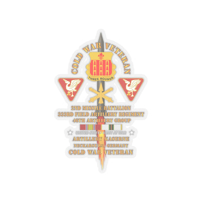 Kiss-Cut Stickers - Army - Cold War Vet - 2nd Missile Bn, 333rd Artillery 46th Artillery Group - Germany - Firing Missile  w COLD SVC