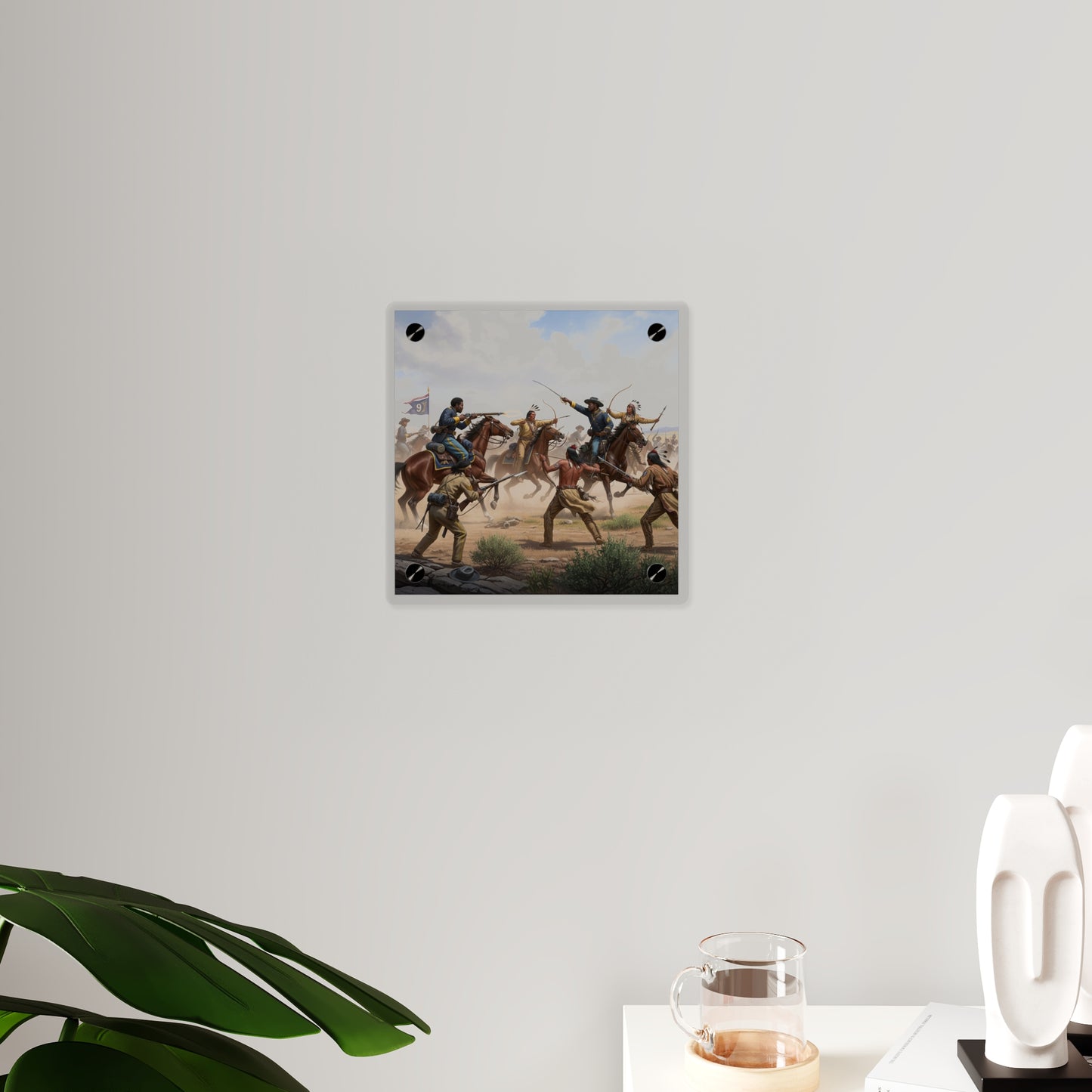 Acrylic Wall Art Panel - 9th Cavalry Regiment fighting Native Americans during the Indian Wars