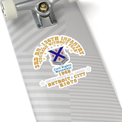 Kiss-Cut Stickers - Army - 3rd Bn 126th Infantry Detroit City Riots 1968 - Civil Rights Movement