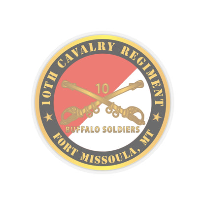 Kiss-Cut Stickers - Army - 10th Cavalry Regiment - Fort Missoula,  MT - Buffalo Soldiers w Cav Branch