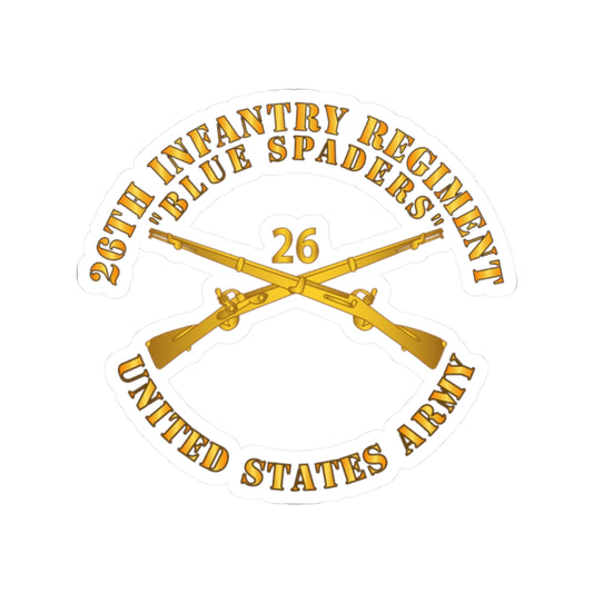 Kiss-Cut Stickers - Army - 26th Infantry Regiment - Blue Spaders w Infantry Br X 300