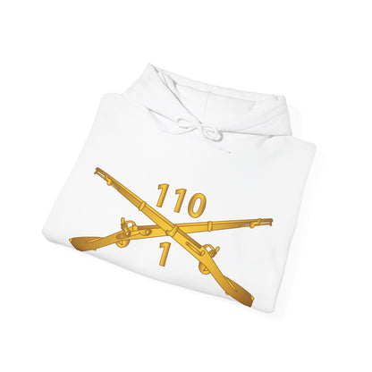 Unisex Heavy Blend™ Hooded Sweatshirt - Army -  1st Battalion, 110th Infantry Regiment - Inf Branch wo Txt X 300