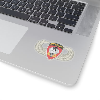 Laptop with an airborne sticker on the palm rest area